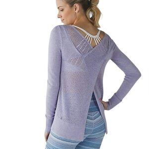 LULULEMON Size 6 Sunset Savasana Pullover Long Sleeve Yoga Sweater Lilac